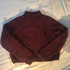 Chenille mock neck sweater
